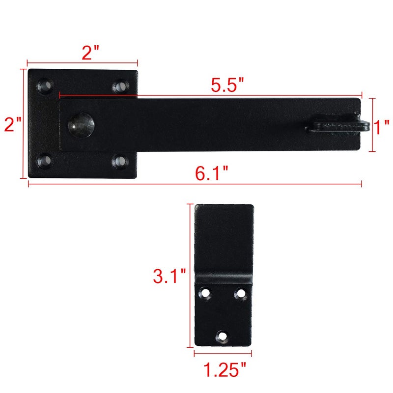 SANKINS 5.5" Fence Gate Latch Barn Door Flip Hardware Farm Lock Heavy Duty Wrought Iron, Matte Black - Image 5